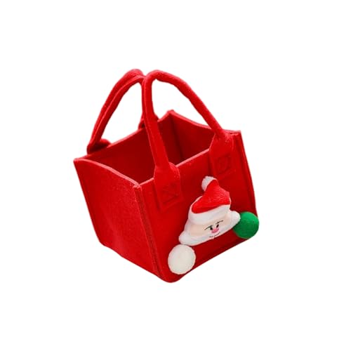 お祝いフェルト収納袋 キャンディ & ギフト用 再利用可能な手持ち装飾 ホリデーパーティー用ハンドル付き 装飾フェルトポーチ