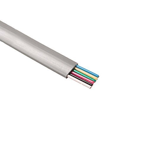 image for NAC Wire and Cables 6-Conductor Modular Telephone Cable Flat Silver Sa