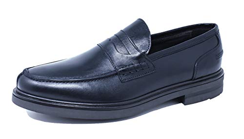 Mocassini uomo Mocassini Uomo Class Vera Pelle Vitello Calzature Scarpe Eleganti Blu Nero (Blu, Numeric_41)