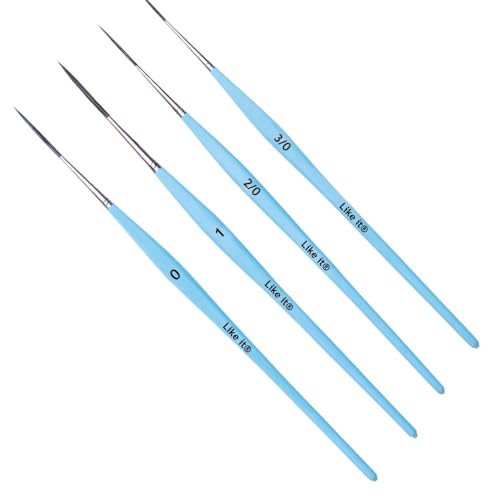 Image of Like it Long Liner /Detailing Paint Pointed Rigger Script Brushes Range Size: 000, Size: 00, Size: 0, Size: 1 (Blue Long Liner)