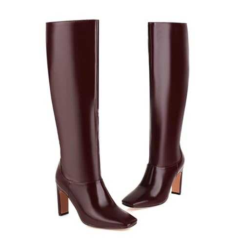 Artykey Women's Knee High Boots Stiletto High Heels Sexy Square Toe Boots Rain boots2