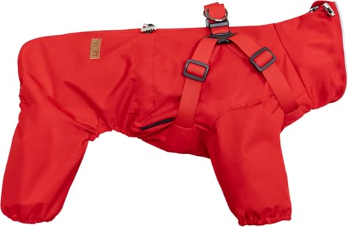 BT Bear Dog Harness Raincoat,Adjustable 4 Legs Dog Jacket with Harness Reflective Jumpsuit Waterproof Coat for Small Dogs,Red S - Image 2