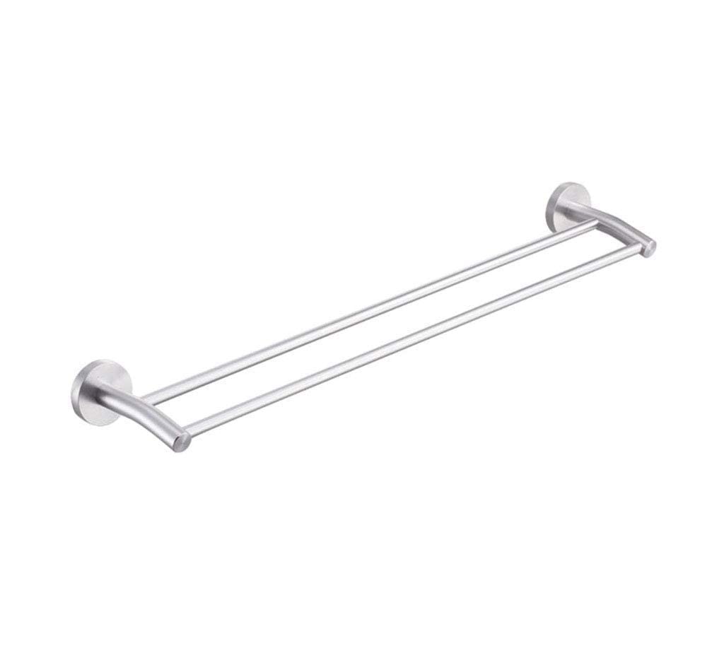 Porte-serviettes mural en aluminium premium, étagère de salle de bain noire