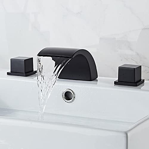 Robinet cascade pour évier 3 trous mitigeur de salle de bain avec écoulement fluide