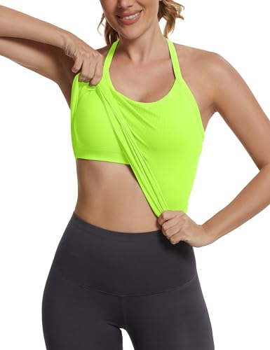 Image of MathCat Seamless Workout Tank Tops with Built in Bra,Racerback Athletic Tank Tops Ribbed Soft Yoga Shirts XS-XL