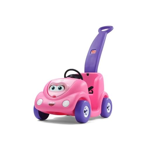Step2 Push Around Buggy Ride On Toddler Push Car, Pink – Ride On Toy with Included Safety Belt, Comfortable Handle, Realistic Wheel for Pretend Play – Push Toy Makes a Great Stroller Alternative