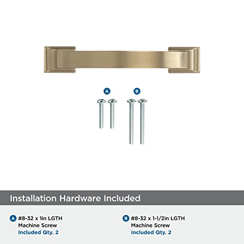 Image of Amerock | Cabinet Pull | Golden Champagne | 3 inch (76 mm) Center to Center | Candler | 1 Pack | Drawer Pull | Drawer Handle | Cabinet Hardware