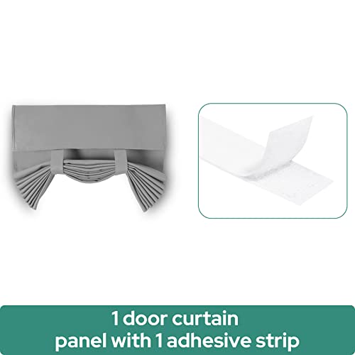 Homeideas French Door Curtains Blackout Door Window Curtains, Privacy Front Door Curtains For Glass Door, Thermal Insulated Tie Up Shades Window Covering, Light Grey, 26 X 40, 1 Panel #TOP7