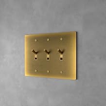 Ozarke Modern Brass Toggle Switch - UL Certified 120V 15A Wall Light Switch - Decorative Light Control Switch for Home, Office & Commercial Use 3 Gang - 2 Way, Vintage Brass with Patina