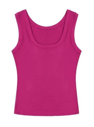Image of SVALIY Summer Womens Tank Tops 2026 Square Neck Fitted Sleeveless Shirts for Women Ribbed Basic Top