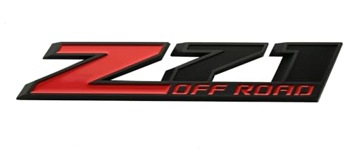 Image of 2pcs New Big Z71 Off Road Emblems 10 inch Badge Compatible with 2009-2018 Colorado Tahoe Silverado Sierra Suburban 2500Hd 3500Hd Offroad (Black Red)