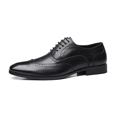 Mens Dress Shoes Fashion Business Wedding Formal Shoes Lace-up Pointed-Toe Classic Leather Casual Oxfords for Men2
