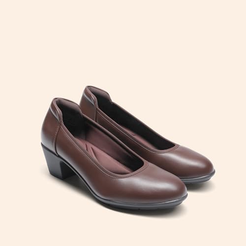 DREAM PAIRS Women's Low Chunky Heels Comfortable Block Work Pumps Closed Round Toe Dress Shoes for Office Business3