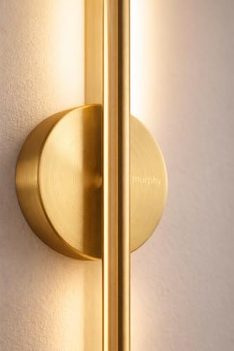 Image of SAH Modern LED Gold Wall Light Vertical Metal Wall Lamp Soft & Bright LED 3 Step Color Changing, Ambient Lighting Ideal for Living Room, Bedroom, Hallway, Bathroom and Home Decoration