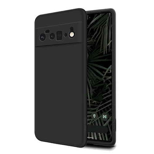 Case Compatible with Google Pixel 6 Pro Silky-Soft Touch Protective Phone Silicone Case Shockproof Cover with Microfiber Lining Black