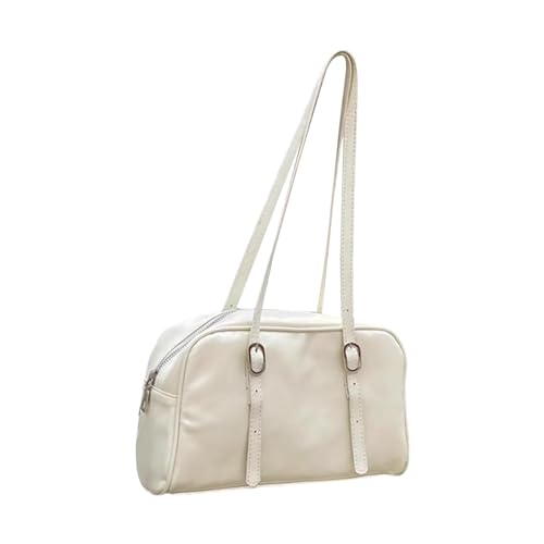 Sac bandoulière femme blanc en PU souple à grand compartiment