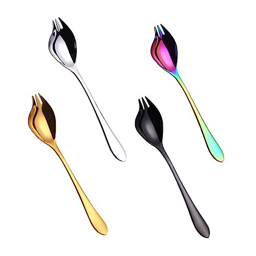 OFFSCH Salad Mixing Spoon Set 4pcs Stainless Steel Salad Serving Spoons Ergonomic Handles for Family Reunions
