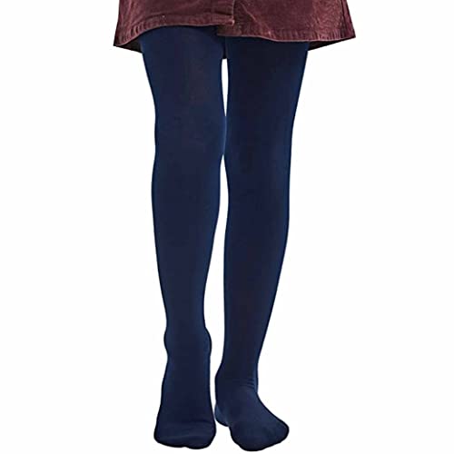 3 Girls Stockings Footed Tights Uniform Kids Toddler Ballet Dance Pantyhose Navy2