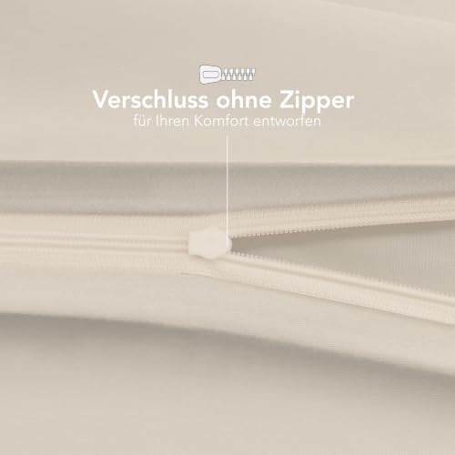 Dreamzie - Kissenbezug 30x50cm - 2er Set - 100% Baumwolle - Beige – Ansicht 4