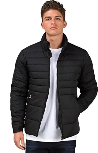 Image of Zacharias Men's Full Sleeve Quilted Bomber Jacket (Black Pack of 1)