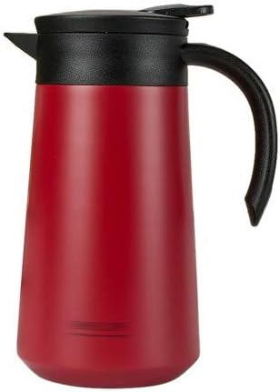 Amazon ハッピー ライフ Happylife 卓上魔法瓶 ステンレスポット 卓上用ポット 真空断熱 保温ポット コーヒーボトル 持ちやすい 広口 ワンタッチタイプ 食卓活躍 レッド 保温卓上ポット オンライン通販
