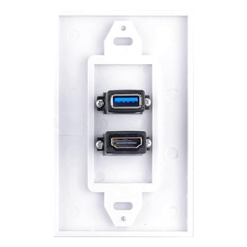 Placa de pared de 8 x 2 puertos con USB 3.0 extensor multimedia 3