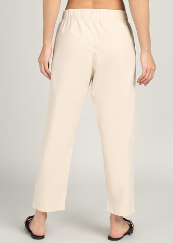 Image of Alan Jones Clothing Womens Mid Rise Cotton Relaxed Ankle Pants | 100% Cotton