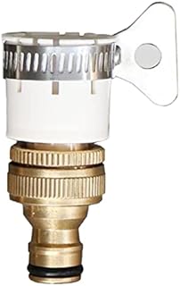 Tesmotor Mixer Tap Connector, Brass Hose Tap Connector 1/2 Inch and 3/4 Inch 2-in-1 Universal Female Faucet Adapter for Kitchen Garden Taps
