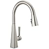 Delta faucet lenta brushed nickel kitchen faucet kitchen faucets with pull down sprayer kitchen sink faucet faucet for kitchen sink magnetic docking spray head spotshield stainless 19802z sp dst  urban country home decor