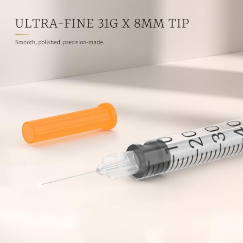 1ml 31G 5/16" (8mm), Individually Wrapped 30 Pack | Leak-Proof Design, Bold Scale in 100 units, Smooth Glide with End Stopper, Disposable Individual Package, For Home/Lab/Glue - image 3