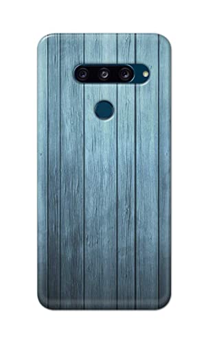 Image of Printed Hard Back Cover Case for LG V40 ThinQ Back Cover (Wooden Blue) -1302