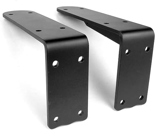 Support en L mural robuste noir de 15x10cm pour étagères flottantes - 6
