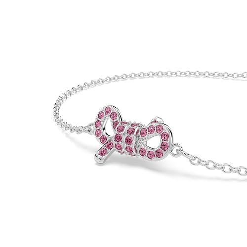 Swarovski Lifelong Bow bracelet, Bow, Pink, Rhodium Finish4