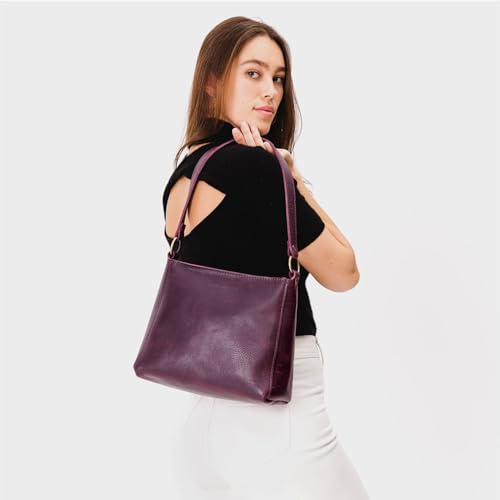 Image of Portland Leather Goods Triangle Shoulder Bag for Women - Handmade from the Finest Full-Grain Hides | Handmade