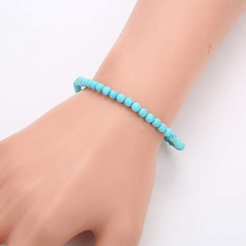 Balibali 4Mm Mini Gemstone Energy Bracelets Tiny Turquoise Howlite Bracelet Natural Stone Statement Bracelet Charm Beaded Couples Bracelets #TOP5