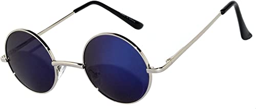 OWL Round Retro Vintage Circle Style Sunglasses Colored Metal Frame Small frame 43 mm and 55 mm