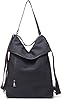 Travistar Damen Canvas Schultertasche Rucksack Groß Handtasche Vintage Damen umhängetasche Anti Diebstahl Tasche Damen Hobo Tasche für Alltag Büro Schule Ausflug Einkauf-Schwarz #2