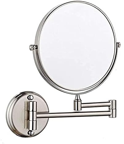 Makeup Mirror Vanity Bathroom, Beauty Wall- Mounted Folding Magnifying Double- Sided for Hotel Cosmetic(Nickel Wire Drawing) image 4