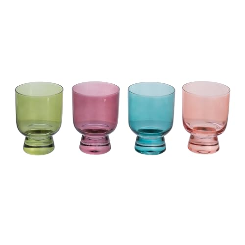 Footed Hand Blown Colored Glasses