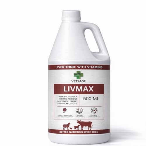 Image of LIV-MAX Nutritional Tonic with Iron, Calcium, and Vitamins for Cattle and Pet Health, Liquid Dietary Supplement for Animal Nutrition and Wellness | 500 ml