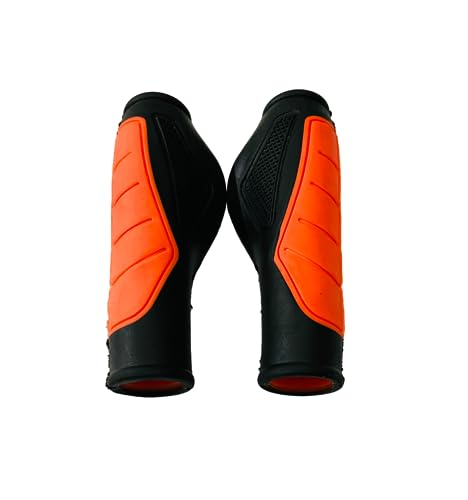 Image of Cycle Handle Grip Set 12.5cm Dual Color Non Toxic Soft Rubber Anti-Slip MTB /City Bicycle Bike Multicolor (Orange)
