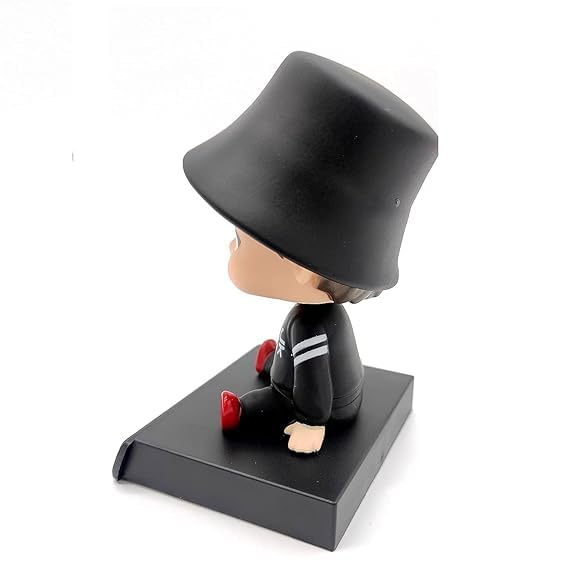 Image of Super Hero BTS-Jungkook Rubber Action Figure Limited Edition Bobblehead with Mobile Holder for Car Dashboard, Office Desk & Study Table,15 X 10 cm