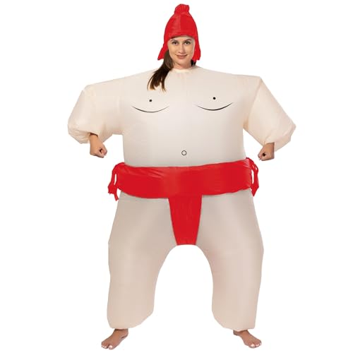 JOYBRO Costume Gonflable de Sumo pour Adultes, Costume Amusant de Sumotori, Déguisement Drôle pour Hommes et Femmes, pour Halloween, Noël, Carnaval, Cosplay et Fêtes...