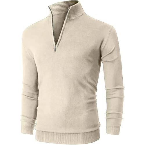 Men's Half Zip Pullover Sweater Turtleneck Raglan Long Sleeve Sweater Warm Street Casual Top3