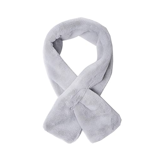 90cm Faux Fur Scarf for Women,Winter Faux Fur Scarf Wrap Collar Soft Faux Fur Neck Warmer