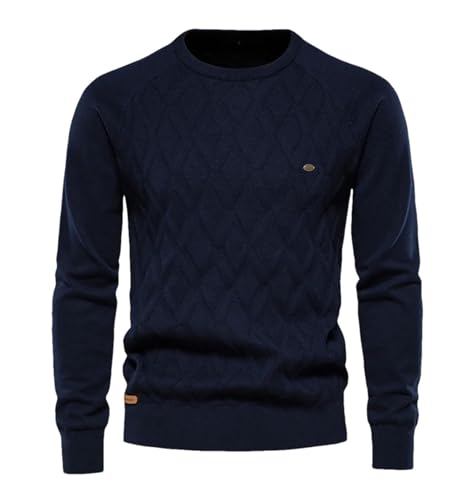 Pull tricoté à manches longues col rond vêtement chaud hiver homme
