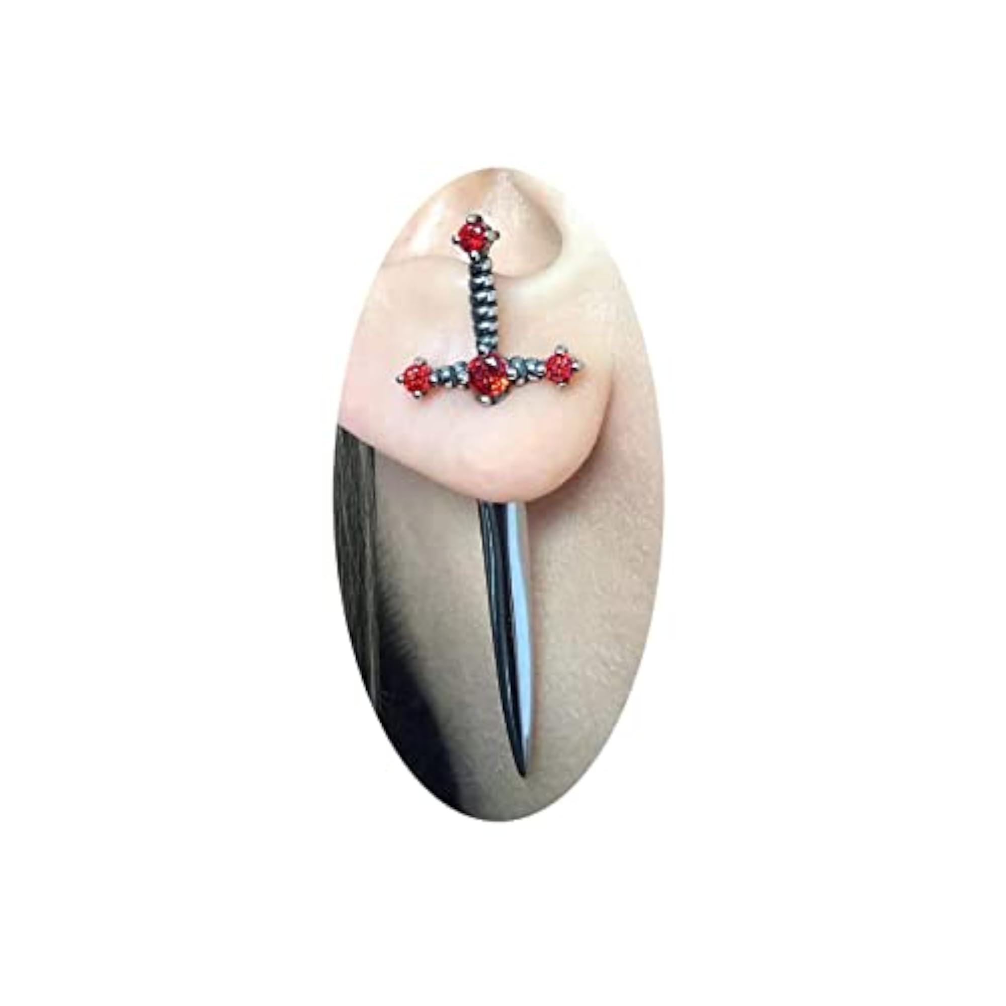 Vintage Gothic Sword Earrings with Rhinestone Dagger Design