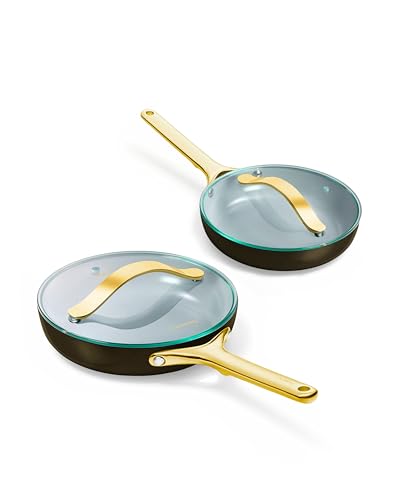 Caraway Ceramic Fry Pan Duo with Glass Lids