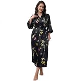 CHAGME Plus Size Butterfly Print Kimono Robe