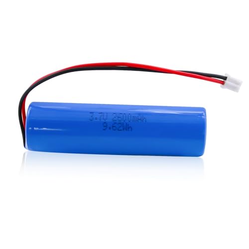 Batería recargable de iones de litio de 3,7 V 2600 mAh con conector PH2.0/2P, adecuada para dispositivos electrónicos de bricolaje, juguetes, iluminación, dispositivos Bluetooth
